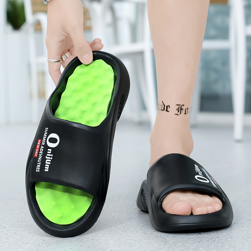 2024 New Men Massage Slides Indoor Outdoor Sandals Beach Casual Shoes Comfortable Sole Men's Slippers Big Size 38-47 dc95 53d