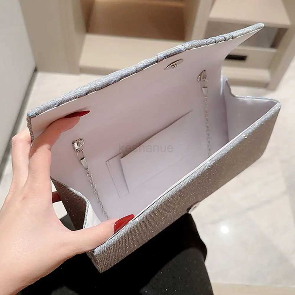 Glitter Silvery Women Sequins Clutch Evening Bags Luxury Party Dinner Chain Shoulder Bags Female Wedding Banquet Purse HandbagsXJ240730
