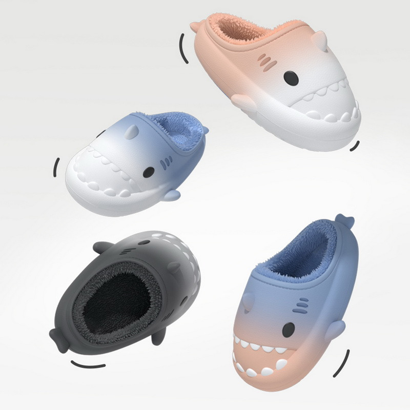 Cozy Shark Slippers: Warm Cartoon Cotton Slides for Men & Women (2024)