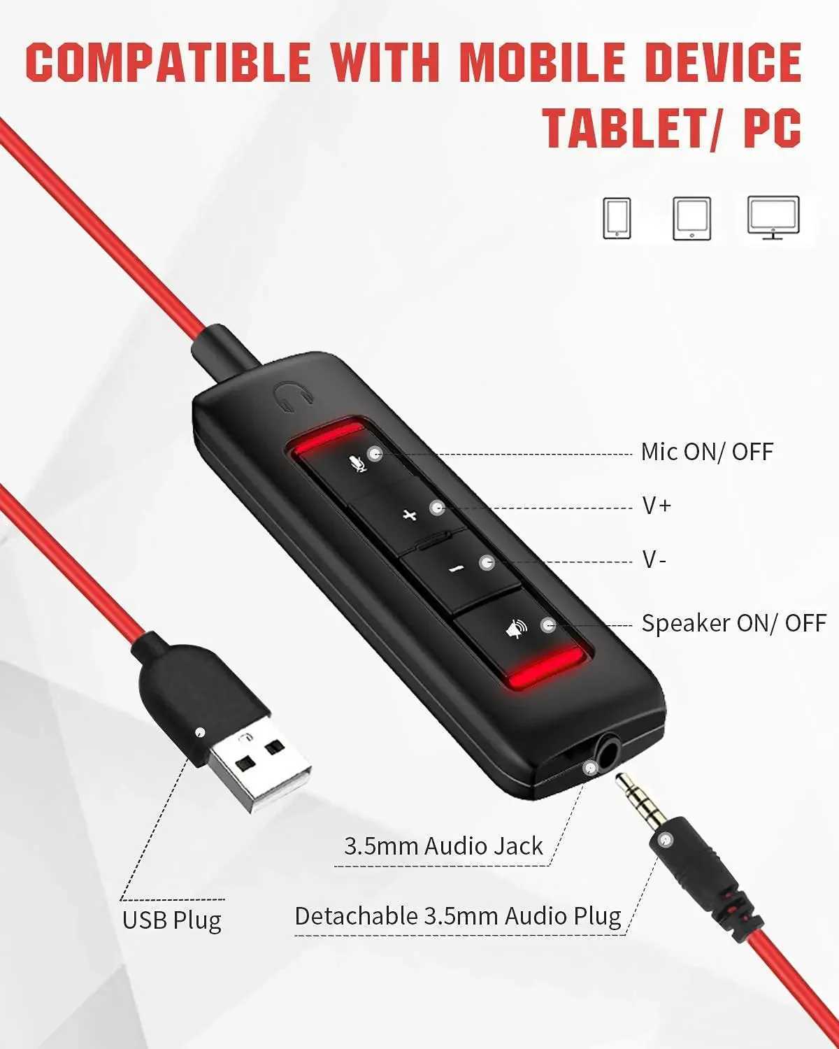 NUBWO HW02 USB Computer Headset with Clear Chat Mic On-Ear Wired Headset for MS Teams Skype Webinars Call Center and MoreM240729