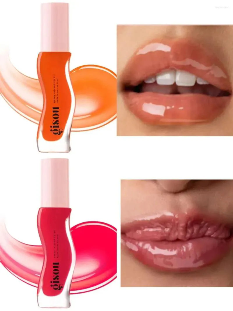 5 Colors Gisou Lip Oil Moisturizing Lipgloss Coconut Frost Gold Mango Passion Punch Strawberry Sorbet Watermelon Sugar 9Ml Make Up Plumping Honey Infu