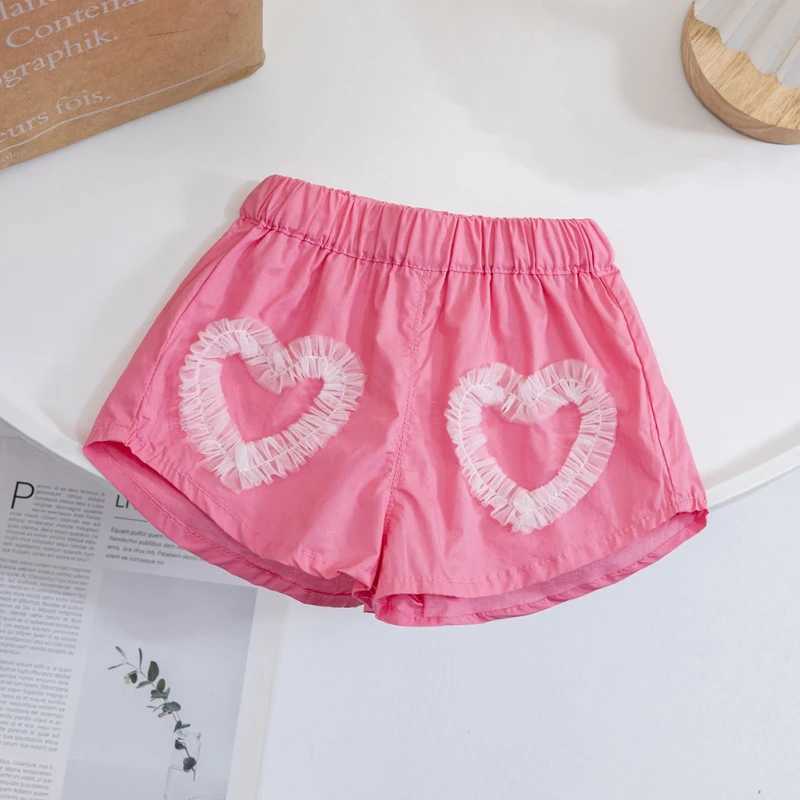 Kids Girls Shorts Summer New Baby Love Short Pant Trouser Childrens Girls Korean casual clothing 2-7 years W240813