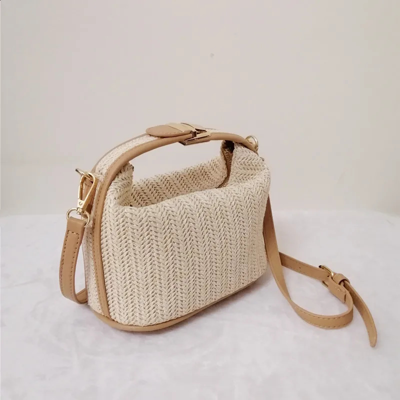Woven Color Straw Handbag For Women Summer Shoulder Crossbody Bag Purse Fashion Beach Gilrs Outing sac a main femme 240905