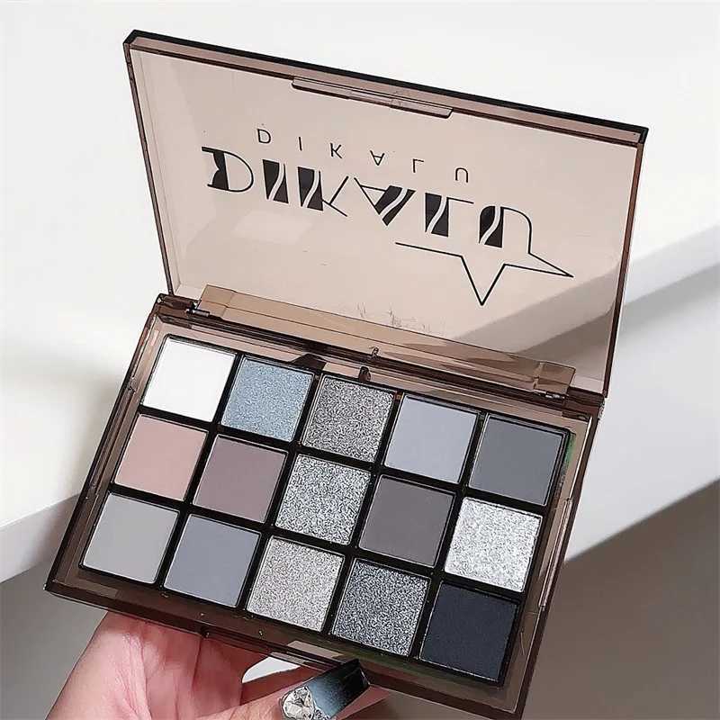 15Colors Cool Toned Eyeshadow Palette Black Smokey Eye Glitter Eyeshadow Shadow Eye Pigments Matte Palette S K4W5 W250520