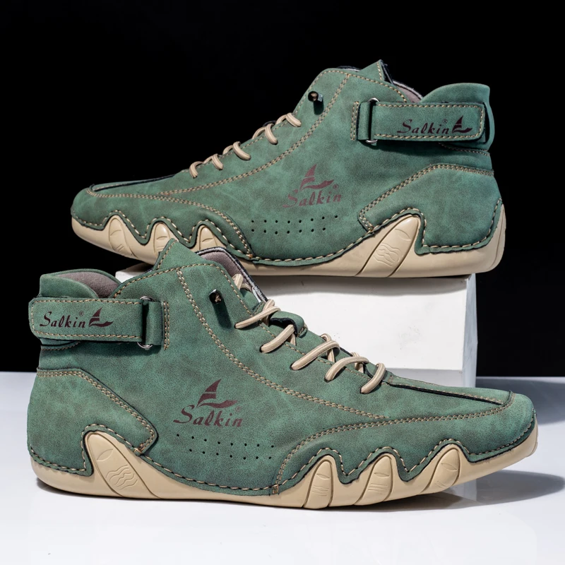 Outdoor Men's Hiking Sneakers: Soft Leather, 8 Colors, Unisex, Big Sizes to 48