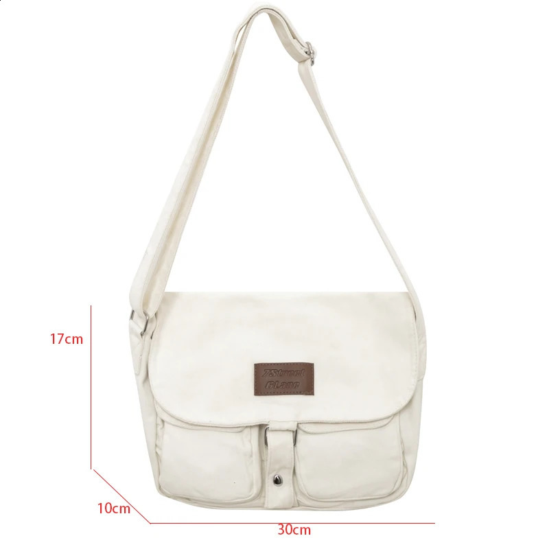 High Quality Canvas Handbag Shoulder Bags Large Capacity Crossbody For Women Simple Casual Messenger Bag Student School y240816
