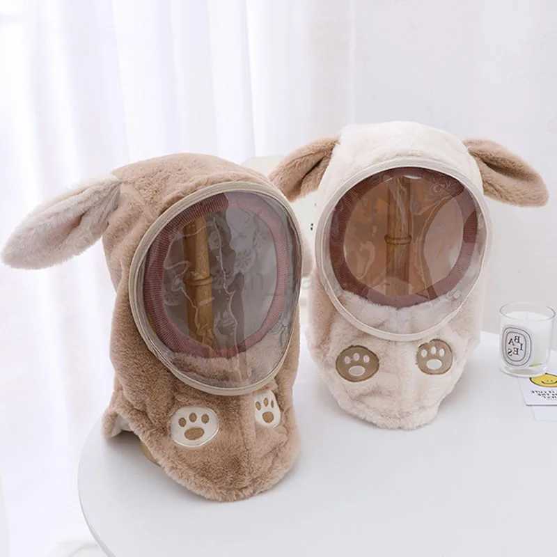Kids Windproof Mask Integrated Hat Cute Rabbit Ears Plus Velvet To Keep Warm Hat Winter Cap for Kids for Boys Girls AccessoriesXJ240730