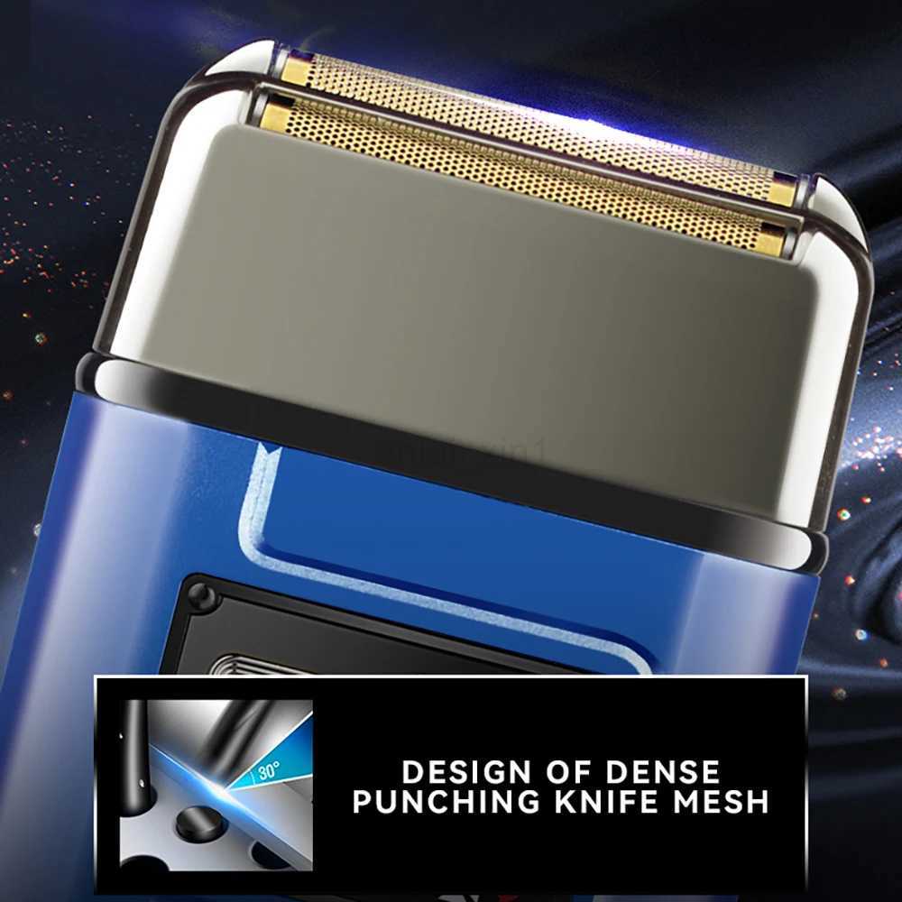 Kemei Electric Barber Razor Men Double Foil Shaver Bald Head Beard Trimmer IPX6 Waterproof 8000RPM Ultra-Close Precision ShaveY240730