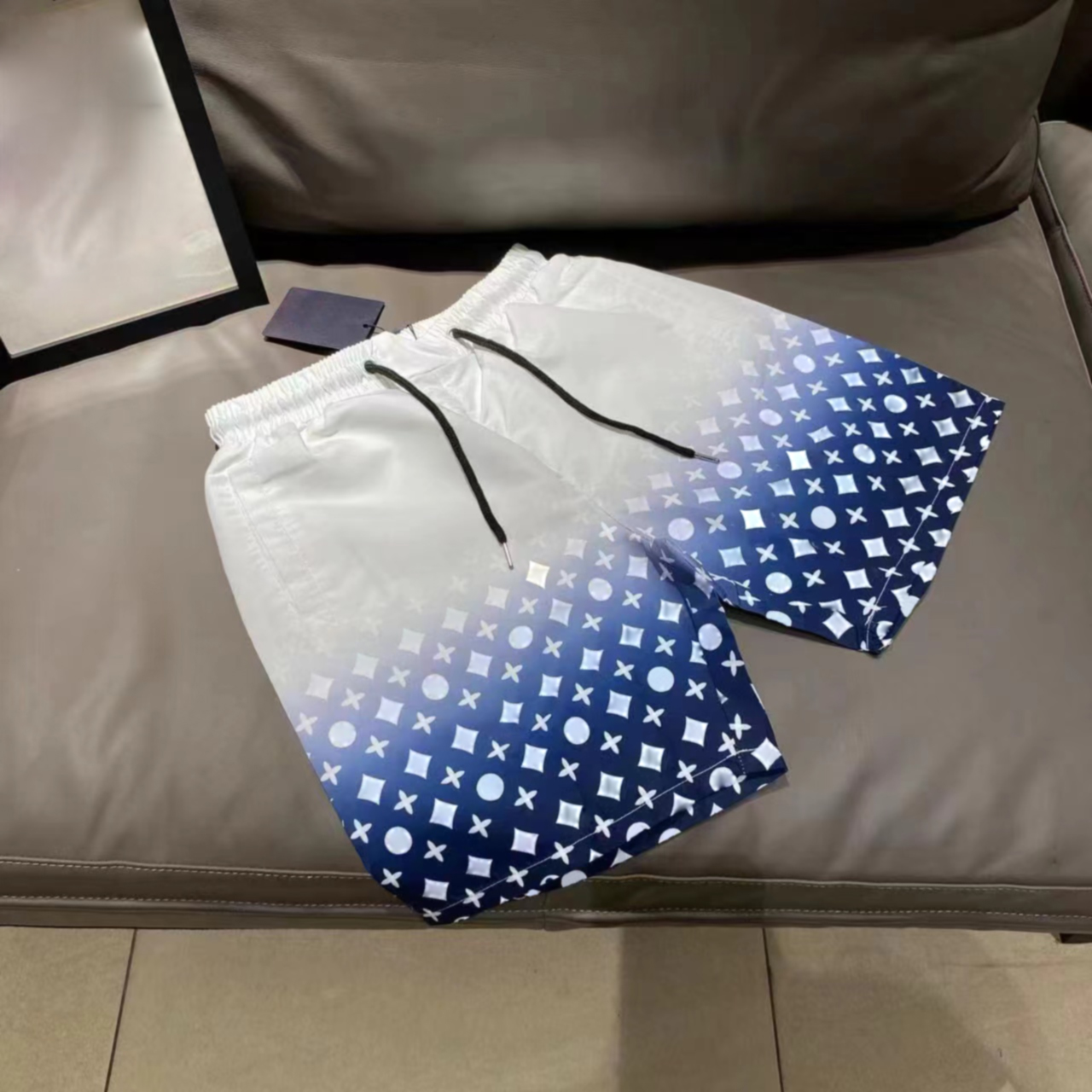 Mens Summer Beach Board Shorts Letter Pattern Print Breathable Fabric for Sports Surfing
