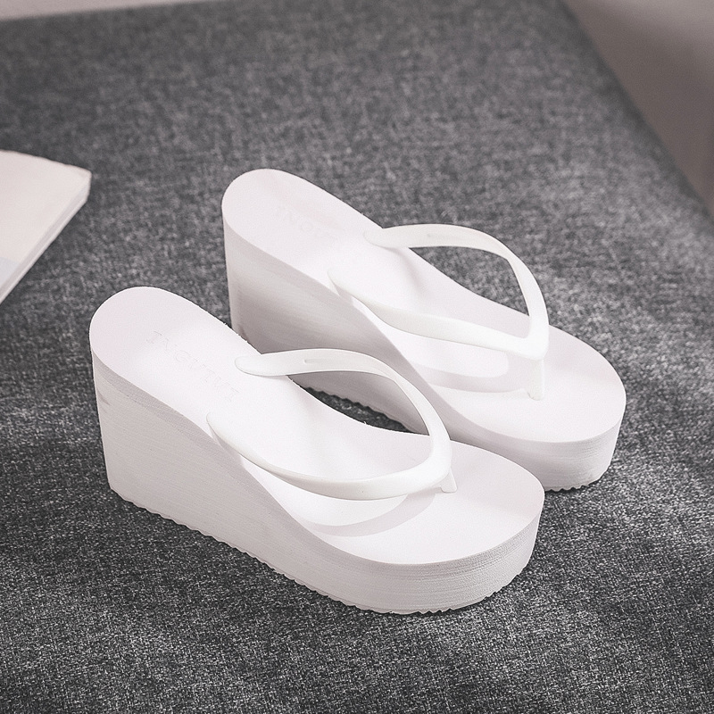 Women Summer Shoes Woman 2022 Wedge Rubber Flip Flops Heeled Mules Candy Colors Platform Female Beach Slippers Zapatos De Mujer