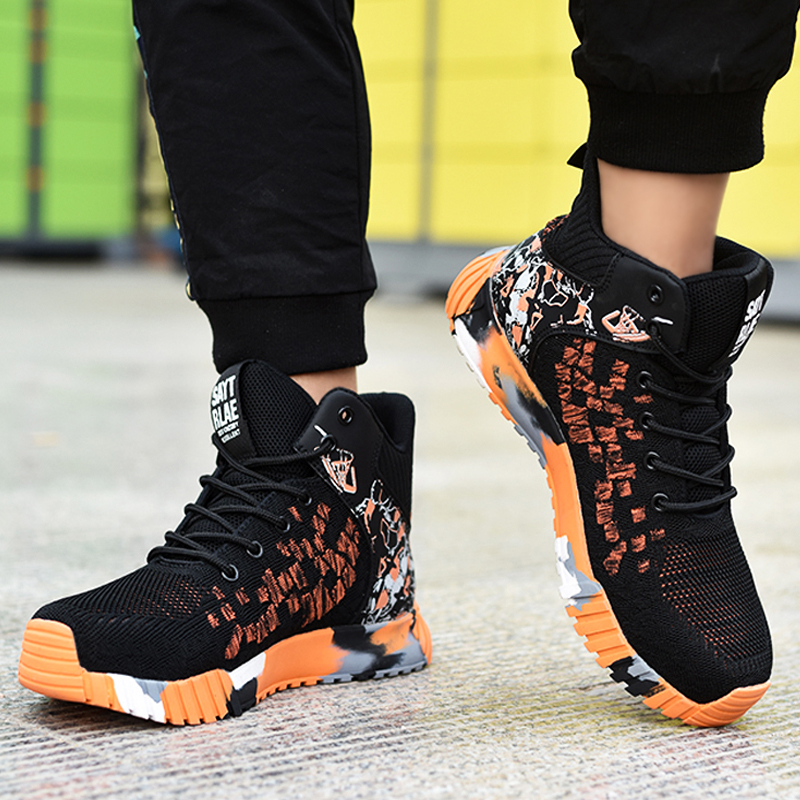 2024 Fashion Anti-smash Anti-puncture Sneakers High Top Safety Shoes Men Indestructible Work Boots d81e