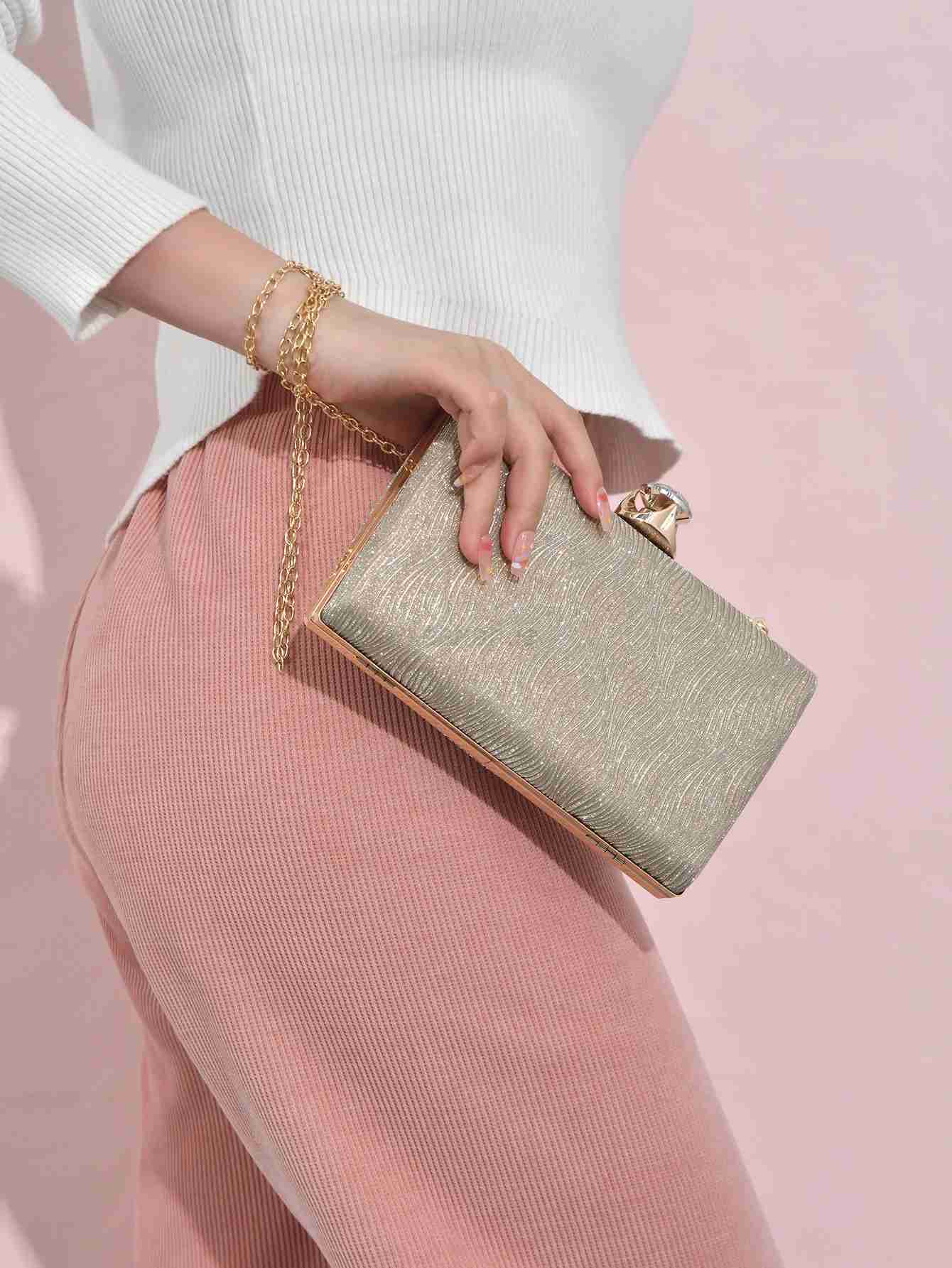 Luxury new shiny silky Womens Clutch bag High Fashion socialite Party Bag Evening gift bagXJ240730