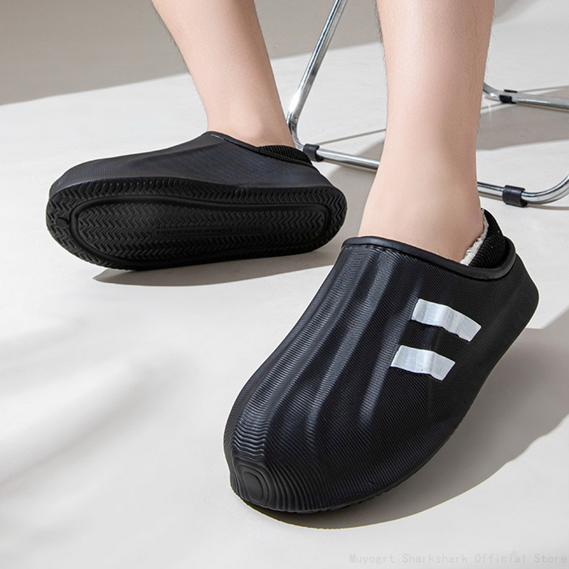 Waterproof Women Slippers Winter Couple Warm Plush Slip-On House Slides Indoor Outdoor Thick Sole Footwear Non-Slip Shoes fd44