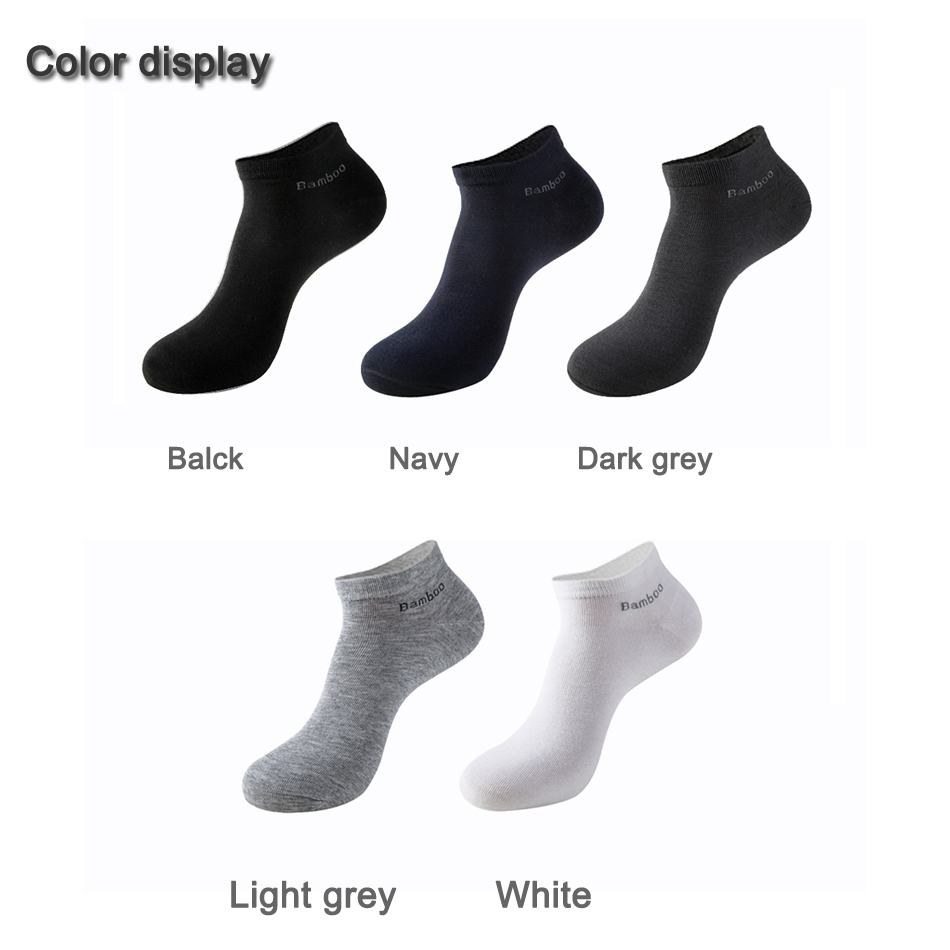 10 Pairs / Pack Men's Bamboo Fiber Socks Short High Quality New Casual Breatheable Anti-Bacterial Man Ankle Socks Men