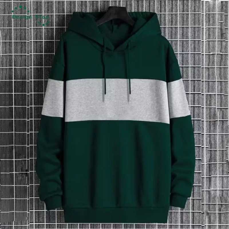 New Mens Long-sleeved Hoodie Male Matching Color Casual Sport Sweatshirt HoodiesM240730