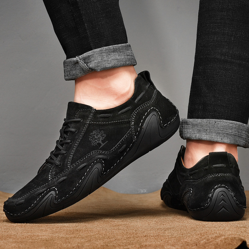 Leather Men's Casual loafers wedding Dress New Big Moccasins Shoes Suede shoes High Quality atos Size 48 261a