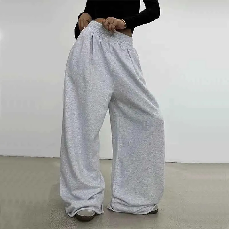 100% Cotton Loose Wide Leg Pants Women Fall Fashion Japanese High Waist Drawstring Casual Sweatpants Y2K Hip Hop Streetwear Z260314
