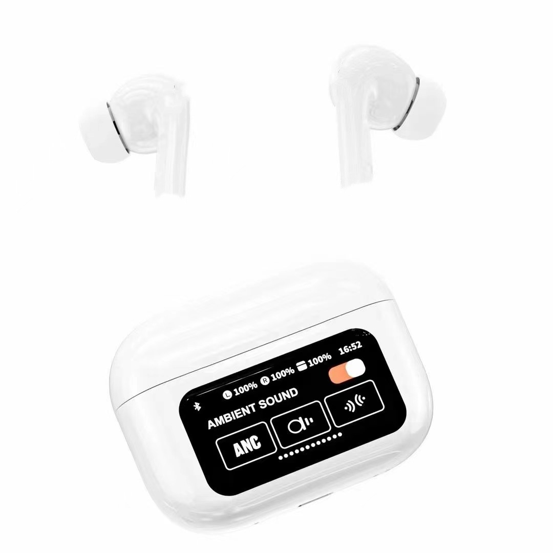 TWS Smart A9 Pro Wireless Bluetooth 5.4 Earphones with ANC Active Noise Cancellation Touch Screen Controls In-Ear 5th generation Headphones Ideal for 