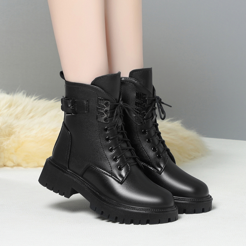 AIYUQI Women Marton Boots 2024 Winter New Wool Warm Women Motorcycle Boots Anti-slip Large Size Women's Snow Boots