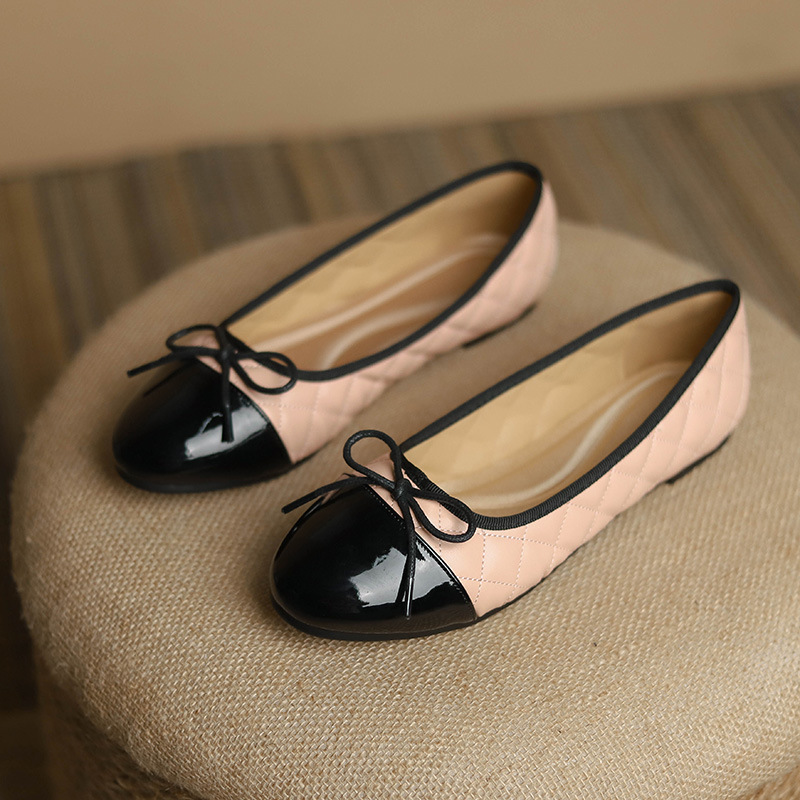 Classic Round Toe Bowtie Flats Woman Foldable Roll-Up Shoes Pocket Loafers Serpentine/Sequins Ballerinas Ladies Dress Mocasines