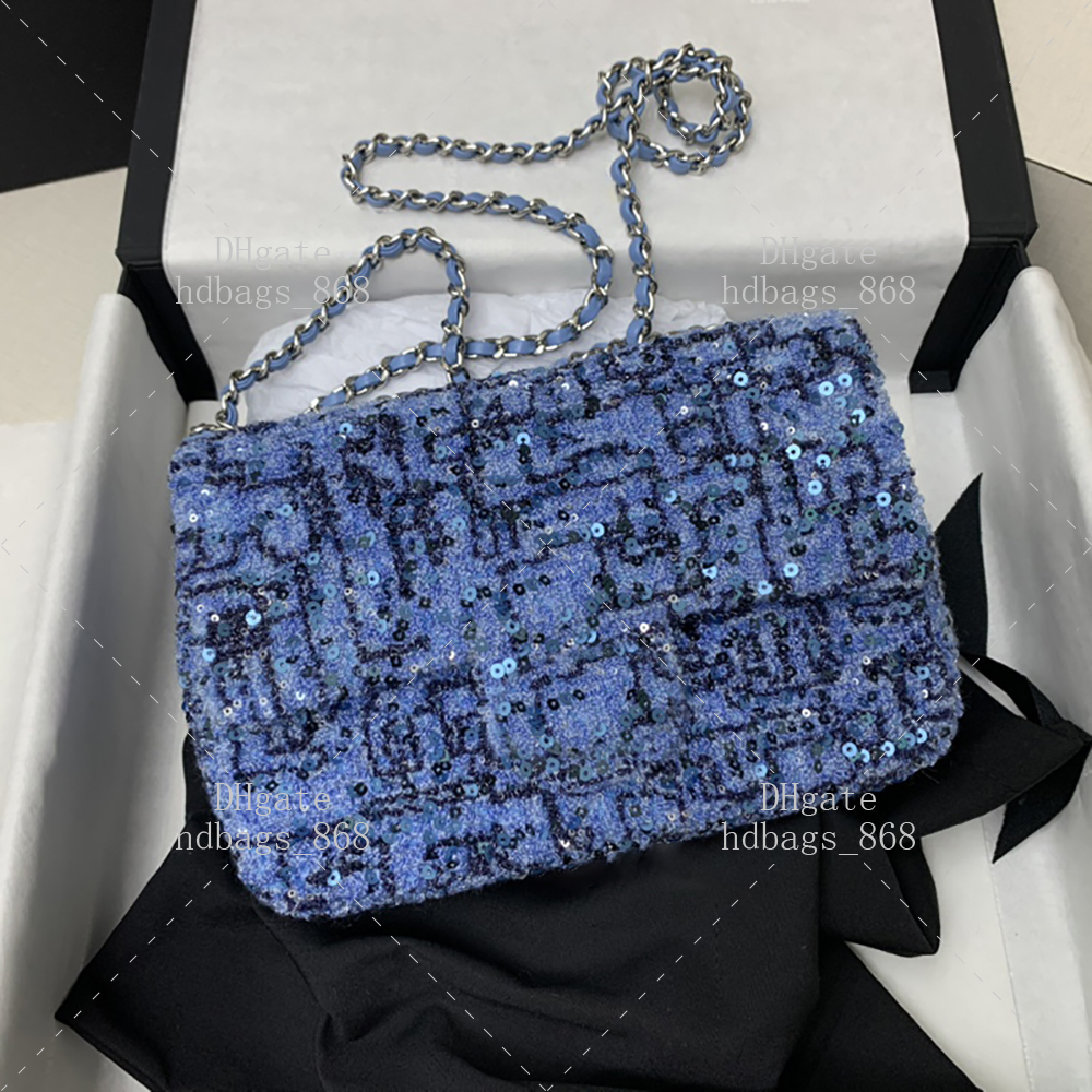 Crossbody bags Mini Classic Handbag Designer Shoulder Chain Fashion Flap Top quality Evening Sequins bag With Gift box set 24C02G