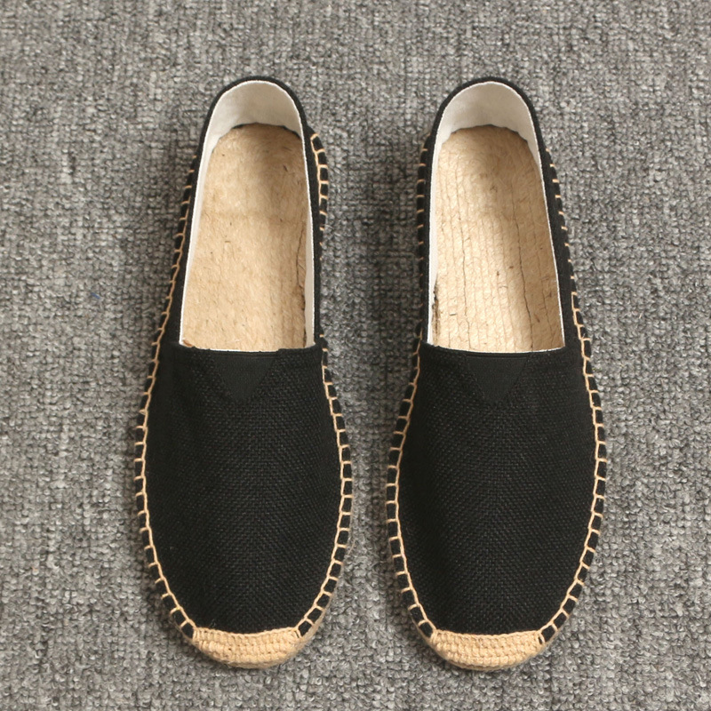 Fashion Men Flats Plimsolls Solid Canvas Casual en Loafers Lovers Male hemp Espadrille Fisherman Shoes New 5596 0128
