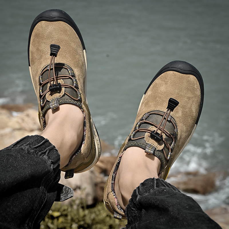 Outdoor Shoes Hiking Men Sneakers Sping Casual Men Shoes Breathable Suede Leather Shoe Anti-skid Walking Shoe Hot Sale Footwear