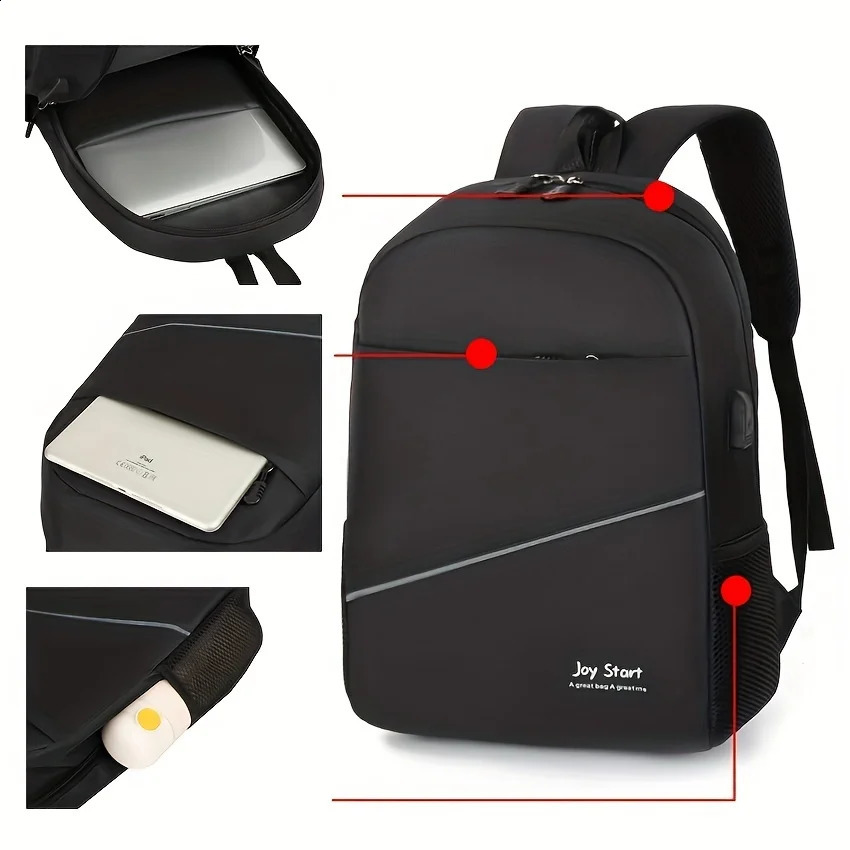 3 piecesset of casual simple and stylish large capacity backpacks 156inch laptop bag travel backpack 240730Zl