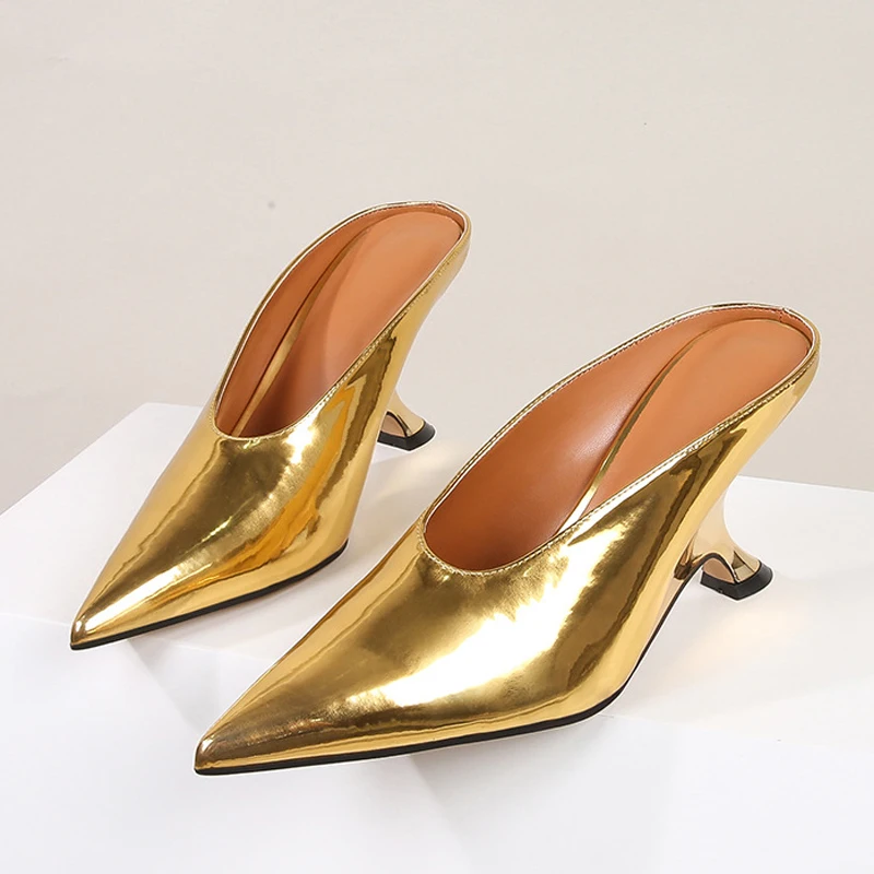 Toe Pointed Eilyken Women Slippers Shoes Designer Shallow Wedges High Heels Banquet Mule atos New De Mujer 46f4 784d