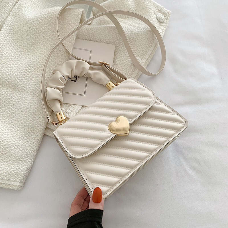 Fashion Women's Ladies Handbags Tote Girls Handbag Student Coin Bags Ruffled Metal Heart Trim H730#20 ddmy 8f53