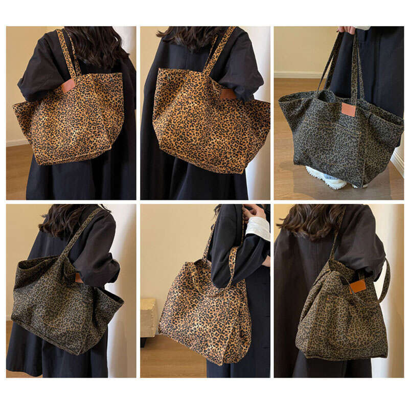 Leopard Design 2024 Korean Fashion Shopper Big Shopping Bags for Women Lady Shoulder Large Capacity Bag Girl Handbag