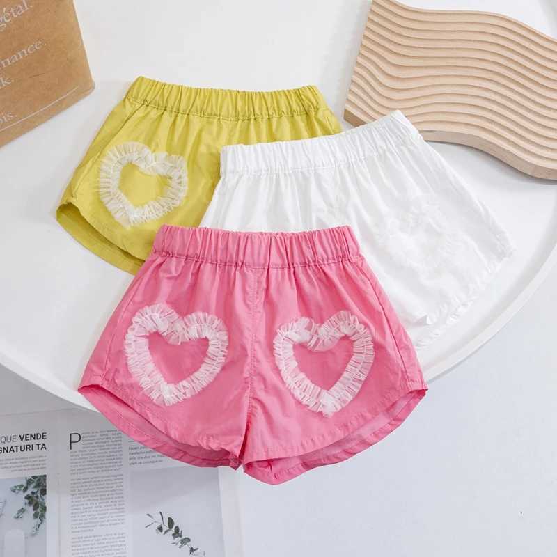 Kids Girls Shorts Summer New Baby Love Short Pant Trouser Childrens Girls Korean casual clothing 2-7 years W240813