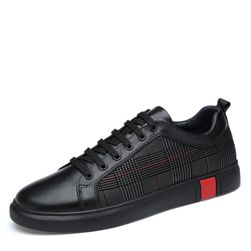 Genuine Cow Leather Men Shoes Fashion Handmade Top Quality Men Flats Male Casual Shoes Zapatos Hombre Lace-Up Black Size 36-46