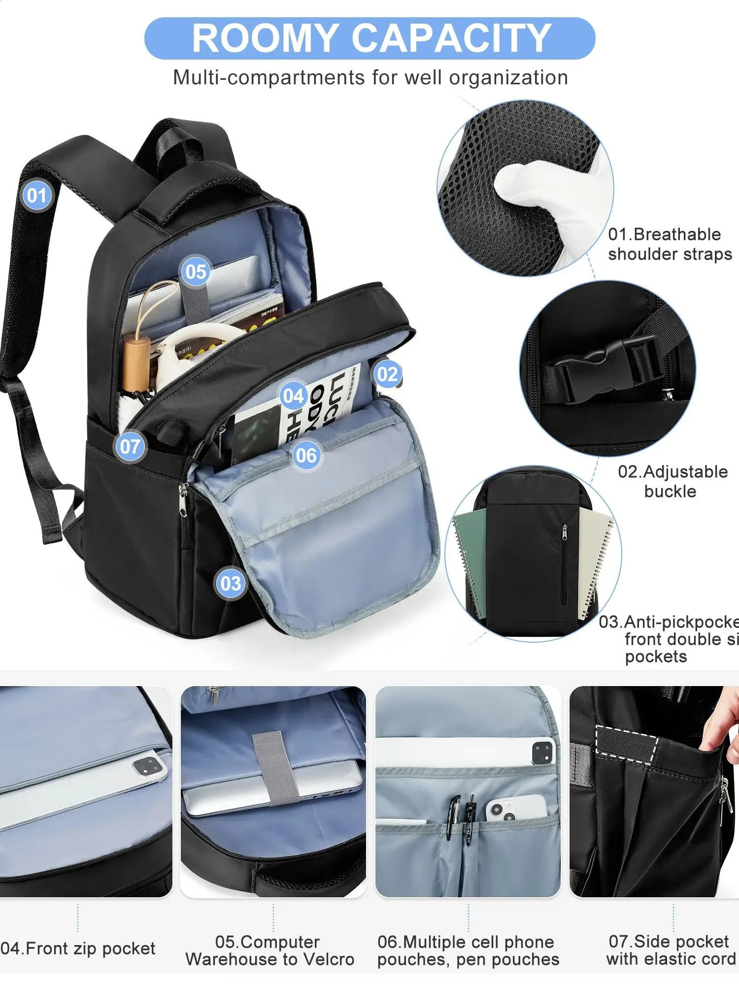 Mens travel laptop backpack 156inch antitheft business executive with USB port waterproof university 240730ZYl