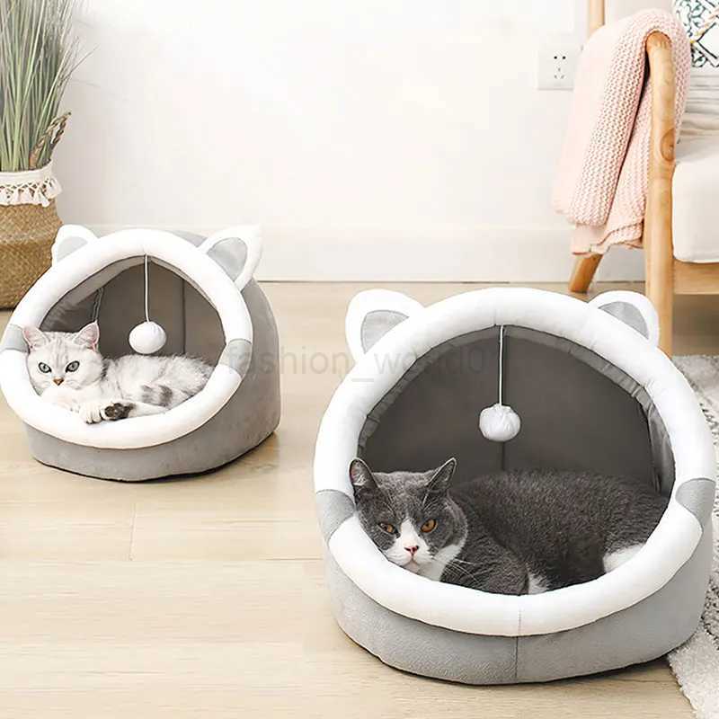 Cute cat bed suitable for indoor small and large cat and dog tents soft pet kitten houses comfortable puppy matsX240730