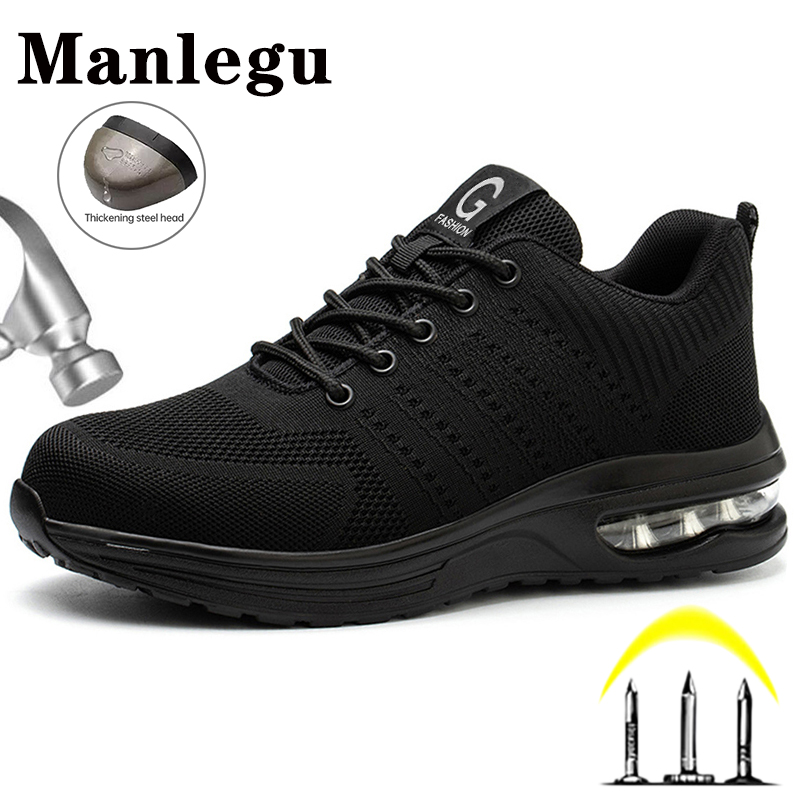 Men Women Safety Boots Steel Toe Shoe Puncture Prooir Cushion Sneakers Light Fashion Work Shoes Unisex