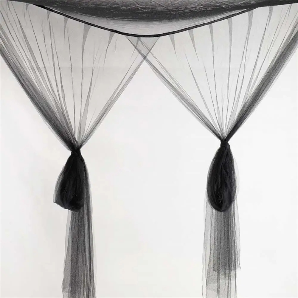 Mesh Curtain Bed Canopy Solid Net Mosquito Color 4 Doors Bedroom Home Decor Gift 240730