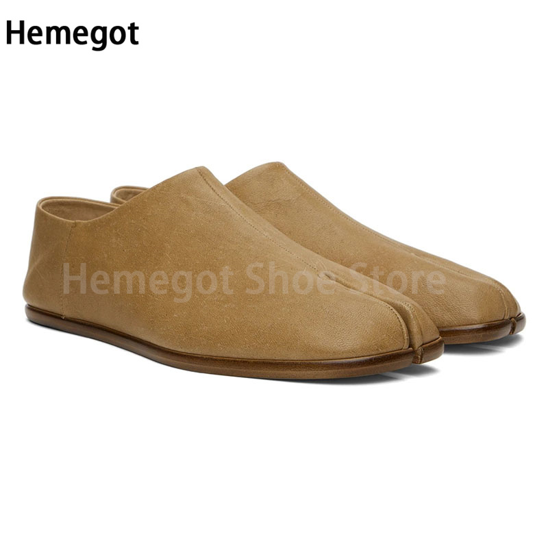 Split Toe Slip On Men Silver Leather Loafers Fashion Cattlehide Men Oxfords Shoes Lazy Flat Shoes Male Formal Party Shoes