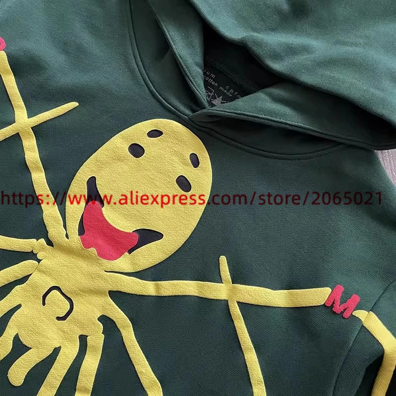 Puff Print Green CPFM.XYZ Spicy Ink Spider Hoodie Men Women Quality CPFM XYZ Vintage Oversize Hooded 240730