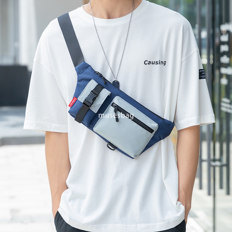 Chest bag male Instagram super hot brand men's small waist pack sports shoulder bag crossbody bag male personality fashion trend