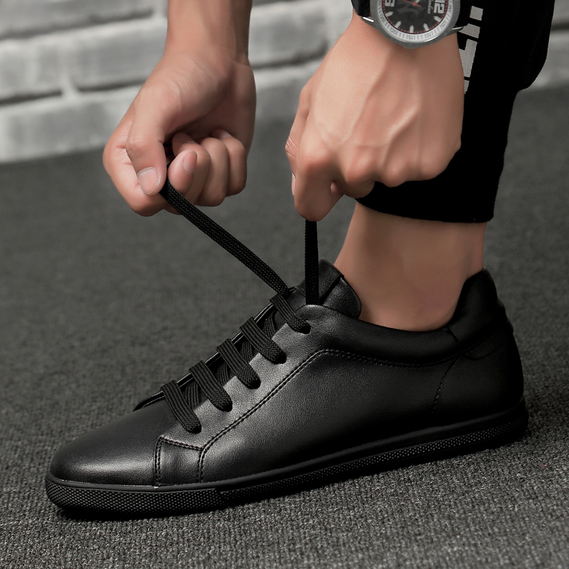 2024 New Men Casual Shoes Men Sneakers Soft Leather Men Shoes Brand Fashion Male White Shoes Skate Shoes Men Comfy Hip Hop Shoes