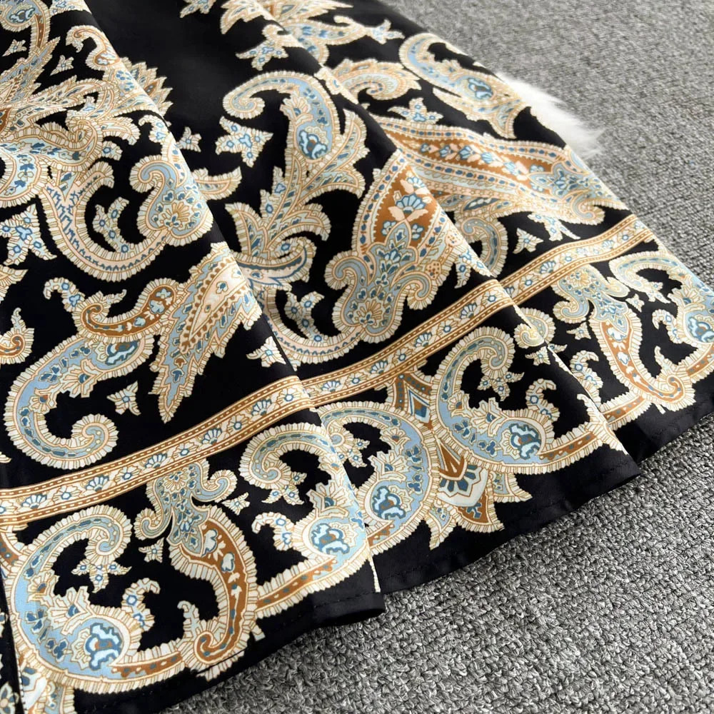 WEIN Vintage Dress Women Retro Printing Dress Floral Long Sleeve Midi A Line Elegant Spring Vestidos Wholesale Clothing240730