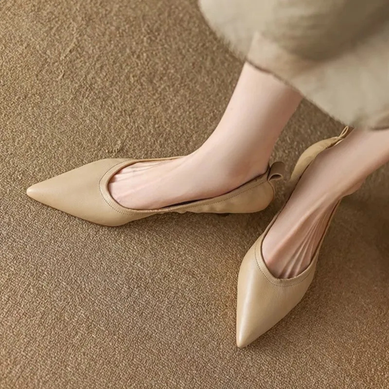 Womens Pumps Stretch Boat Shoes Pointed Toe Basic Pump High Heels Concise Slip on Dress Shoes Autumn Zapatos Mujer 1611N 240729