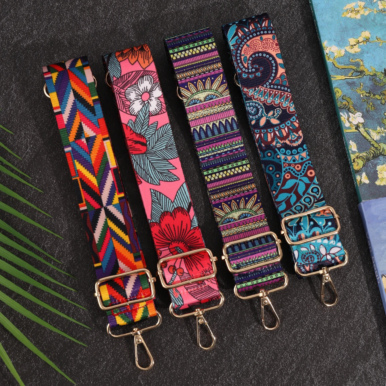 PT030,The colorful and fancy womens bag accessories are adjustable in decoration the long shoulder strap is a single cross body 240729