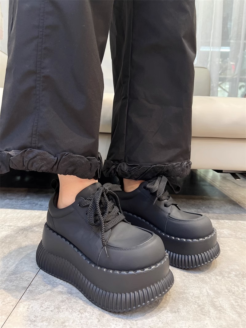 Wedges Platform Leather adb1f Casual for Chunky Sneakers Height Increase Shoes New Women Fashion