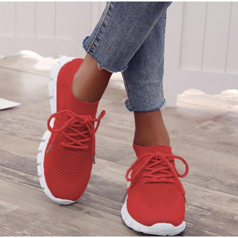Women Sneakers New Slip On Mesh Light Breathable Running Shoes Woman Walking Platform Comfortable Female New Summer Hot 483a