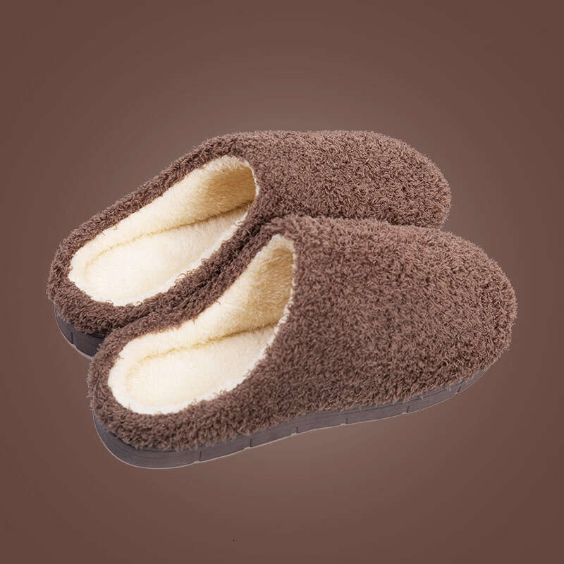 Plush Cotton Designer Sandals: Anti-Slip Furry Slippers for Women's Indoor Comfort a0ce