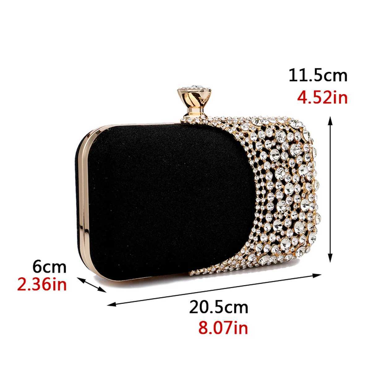 Hollow Out Fashion Women Evening Bags With Diamonds Shoulder Chain Handbags Wedding Bridal Female Purse Sequined HolderXJ240730