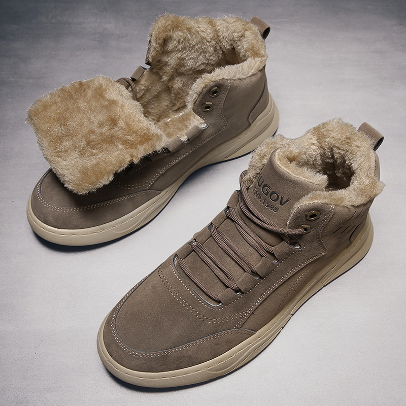 Super Warm Winter Men Boots With Fur Men Sneakers Fashion Snow Boots Men Suede Leather Shoes Winter Men Snow Shoes Hombres Botas