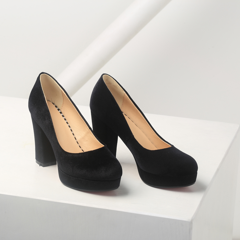 2025 new Women's Elegant High Heels Platform Fashion ck Black Blue Red Heeled Party Wedding Shoes Female Veet Dress Pumps eb39 Bla